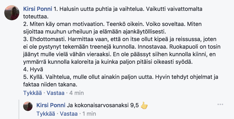 kuntosaliharjoittelun vuosivalmennus kokemuksia