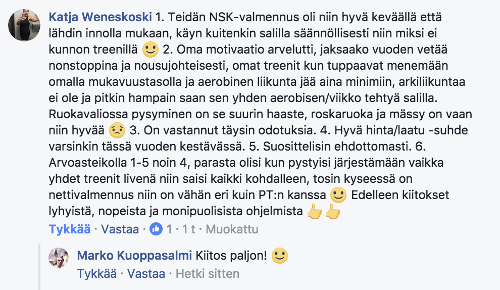 kuntosaliharjoittelun vuosivalmennus kokemuksia