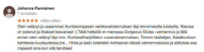 kuntokompassi verkkovalmennus kokemuksia