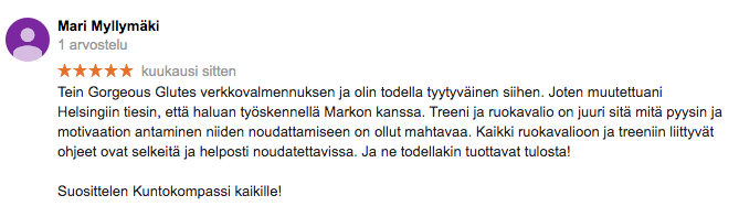 kuntokompassi verkkovalmennus kokemuksia