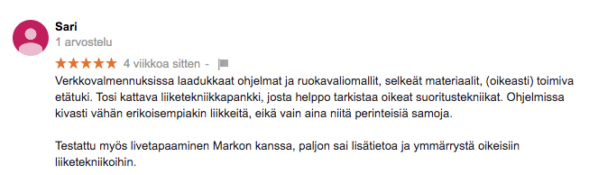 kuntokompassi verkkovalmennus kokemuksia